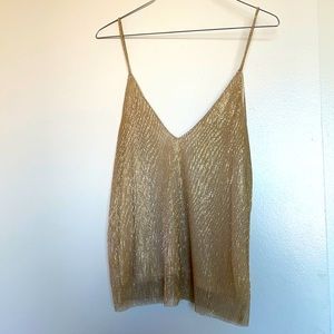 Zara Gold Sparkle V Neck Tank Top